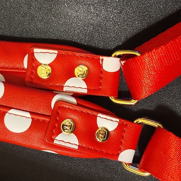 Disney Parks Loungefly Minnie Mouse Sequin Red and White Polka Dots Backpack - Picture 5 of 5